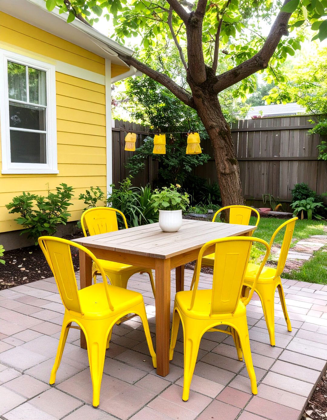 The Thrifted Furniture Dining Nook - 30 budget backyard ideas