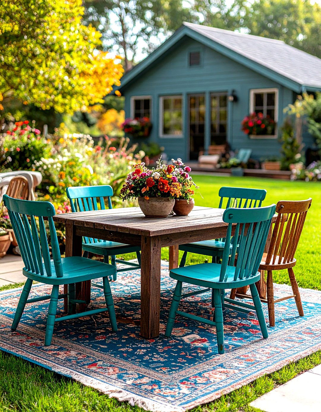 The Thrifted Furniture Dining Room - 30 large backyard ideas on a budget