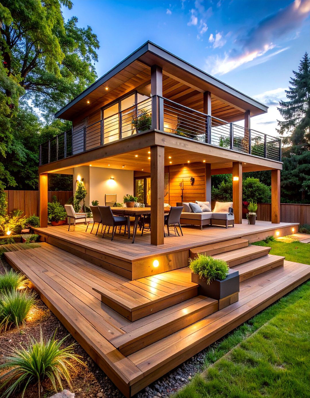 The Tiered Decking Solution - 30 backyard ideas for small yards