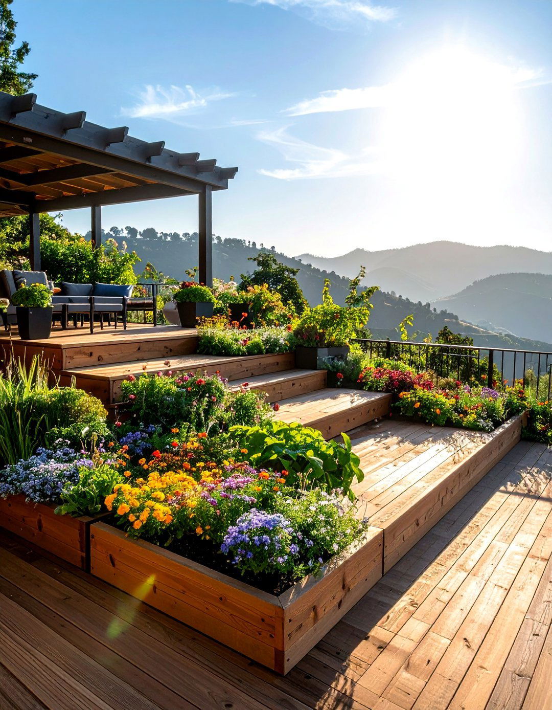 The Tiered Garden Deck - 30 backyard deck designs