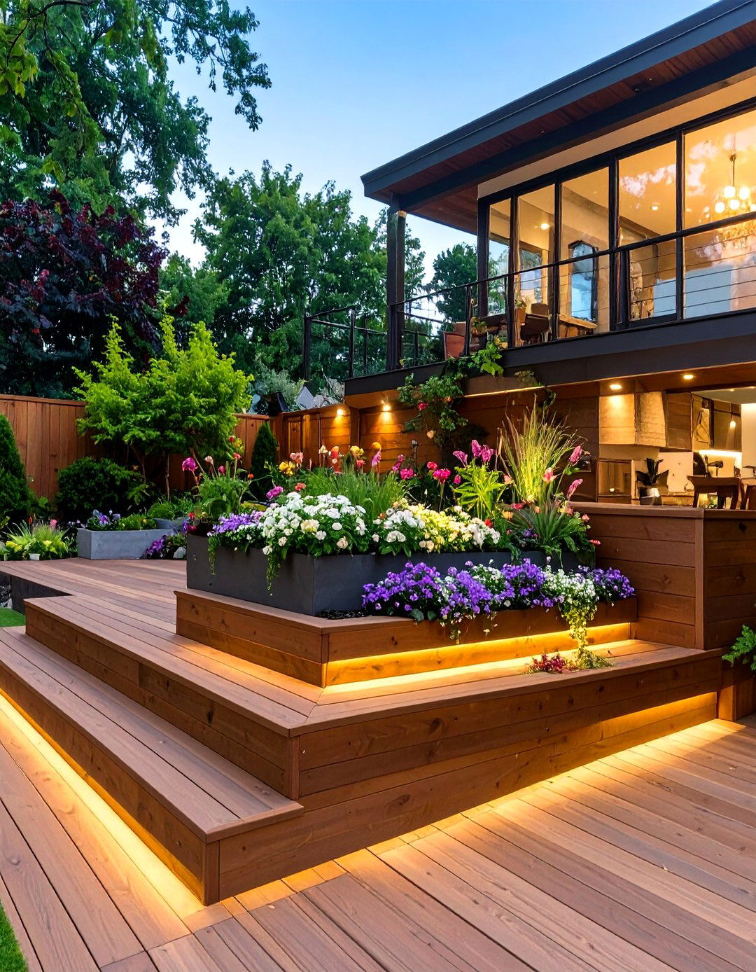 The Tiered Garden Deck - 30 deck landscaping ideas