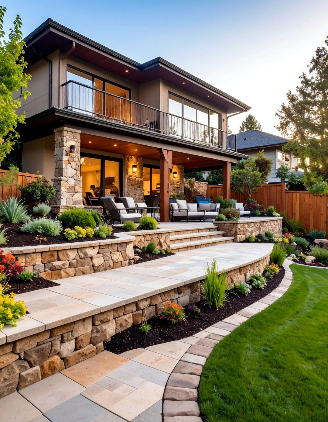 The Tiered Garden Terrace - 30 backyard layout ideas