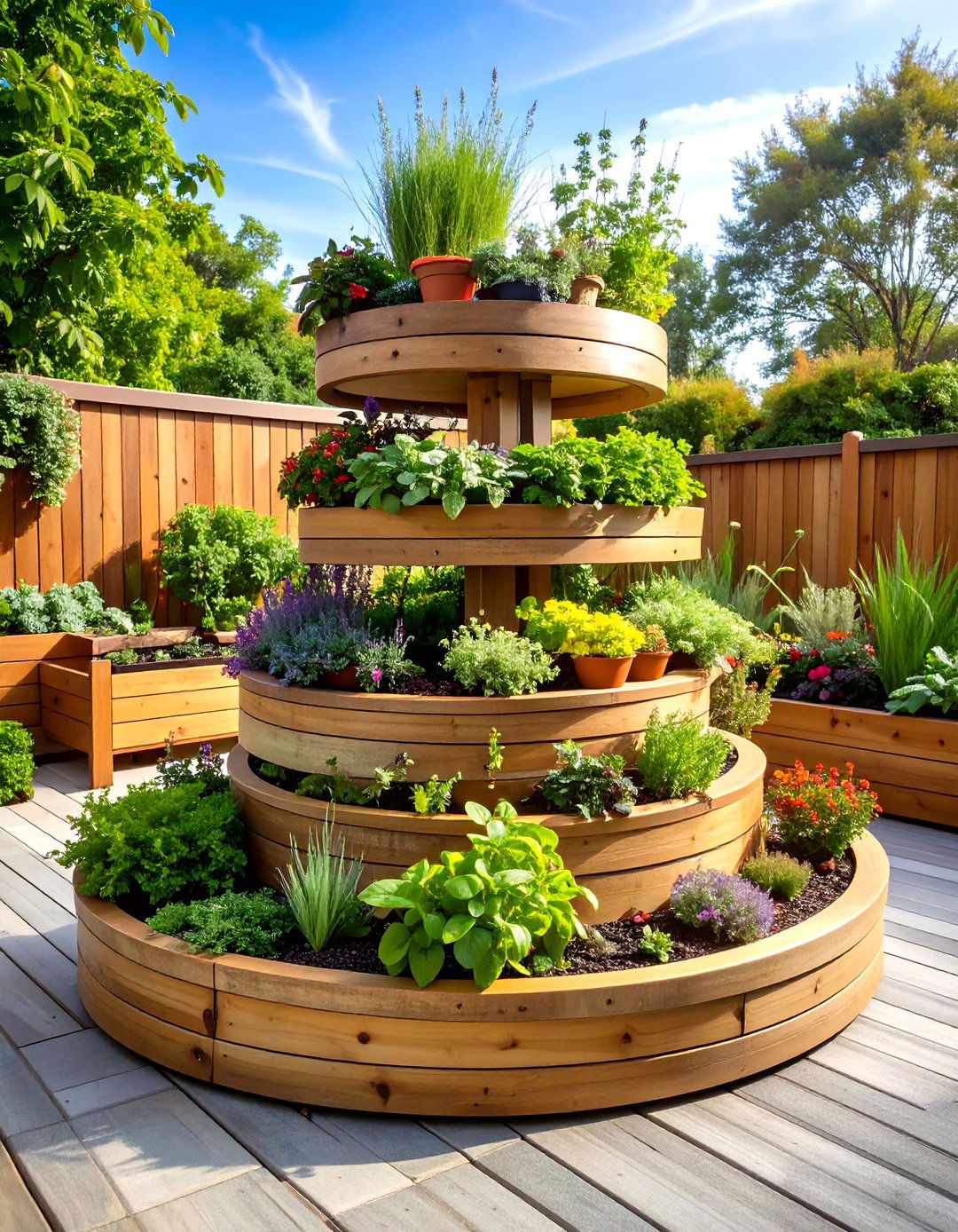 The Tiered Herb Spiral Raised Garden Bed - 30 ideas for raised garden beds