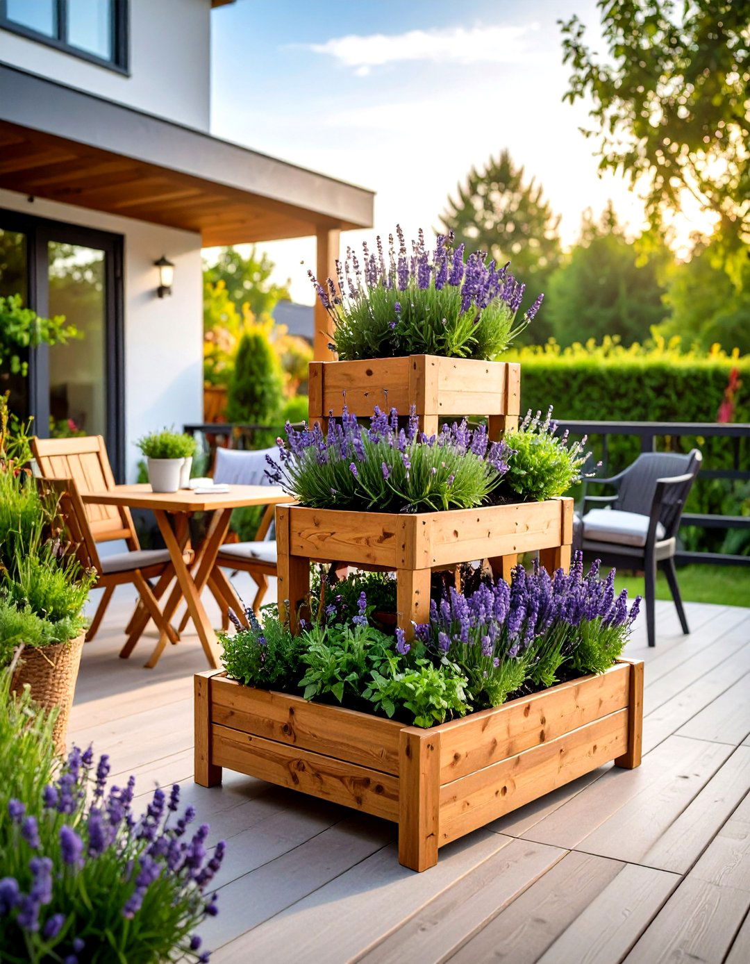 The Tiered Herbal Tea Garden - 30 deck privacy ideas