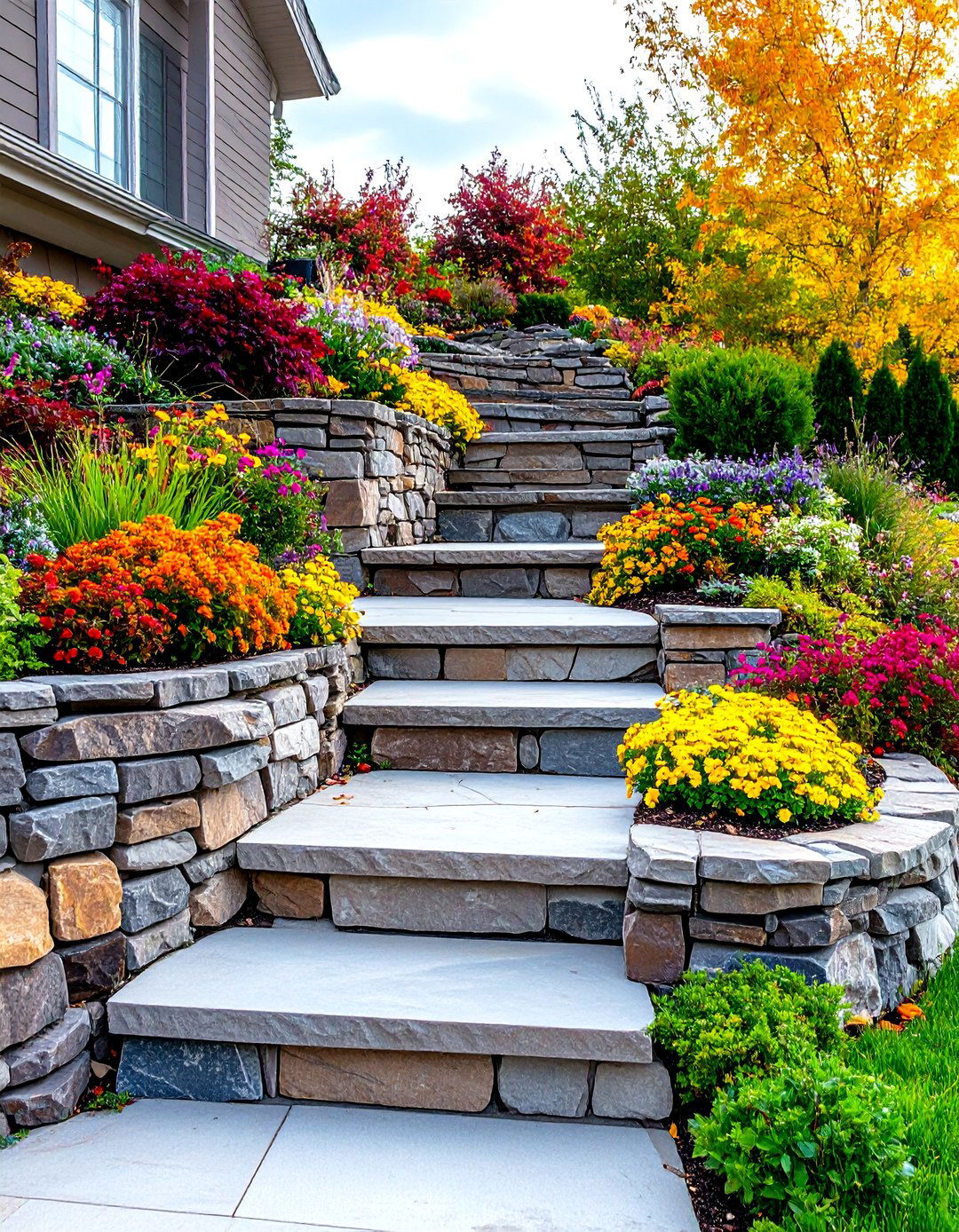 The Tiered Retaining Wall Front Landscape - 30 front landscape ideas
