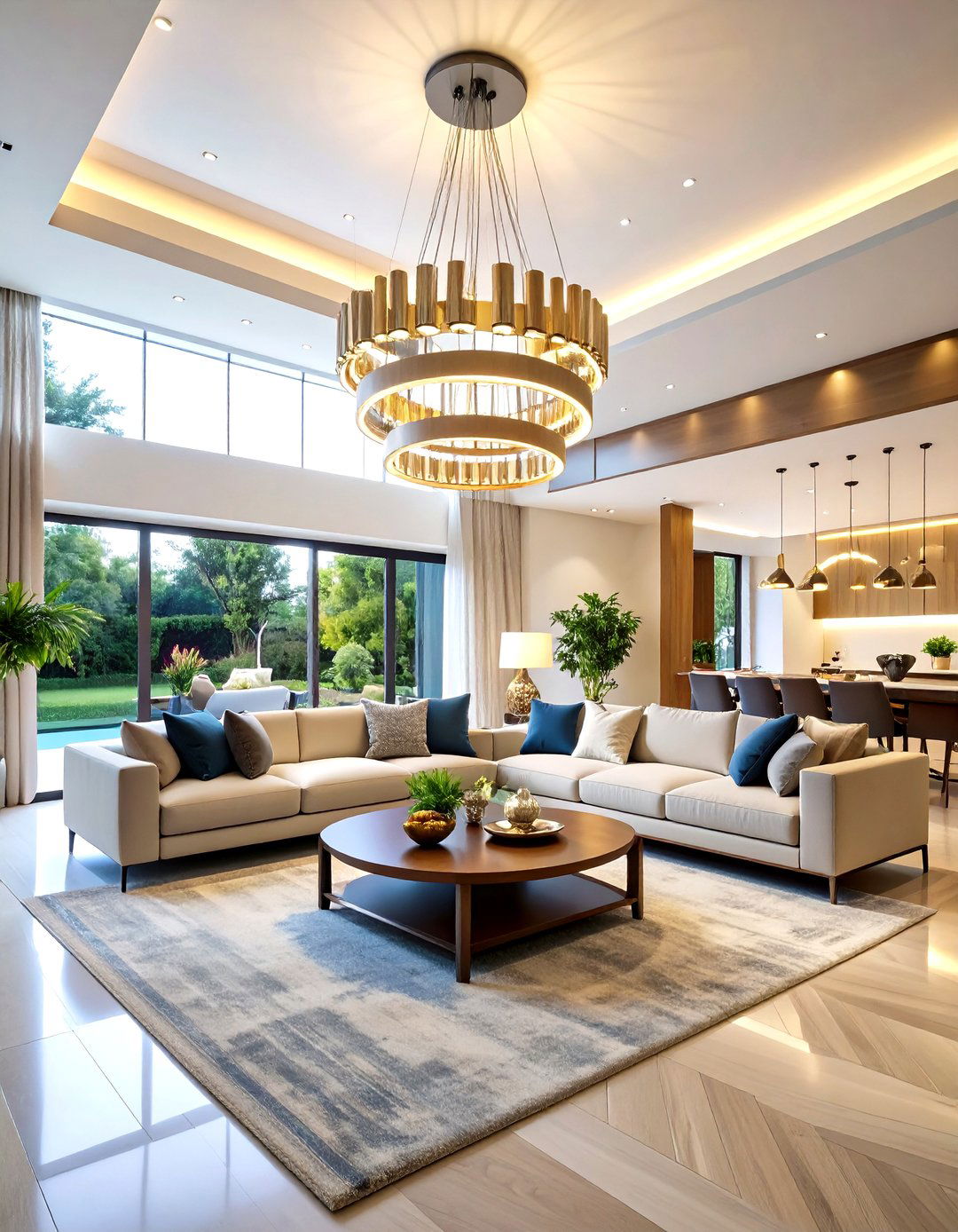 The Tiered Ring Chandelier - 30 living room chandelier ideas
