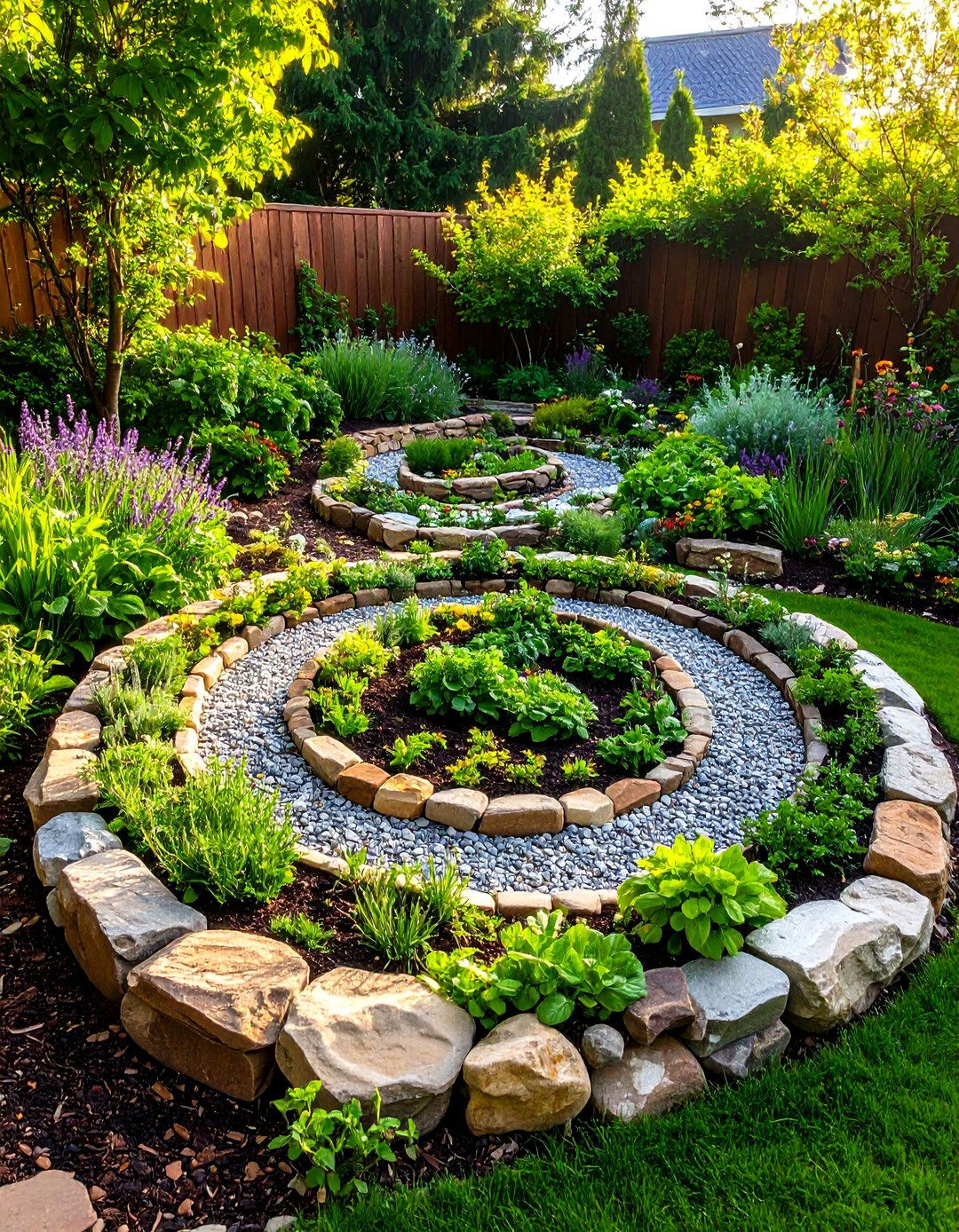 The Tiered Rock Herb Spiral - 30 landscaping ideas with rocks