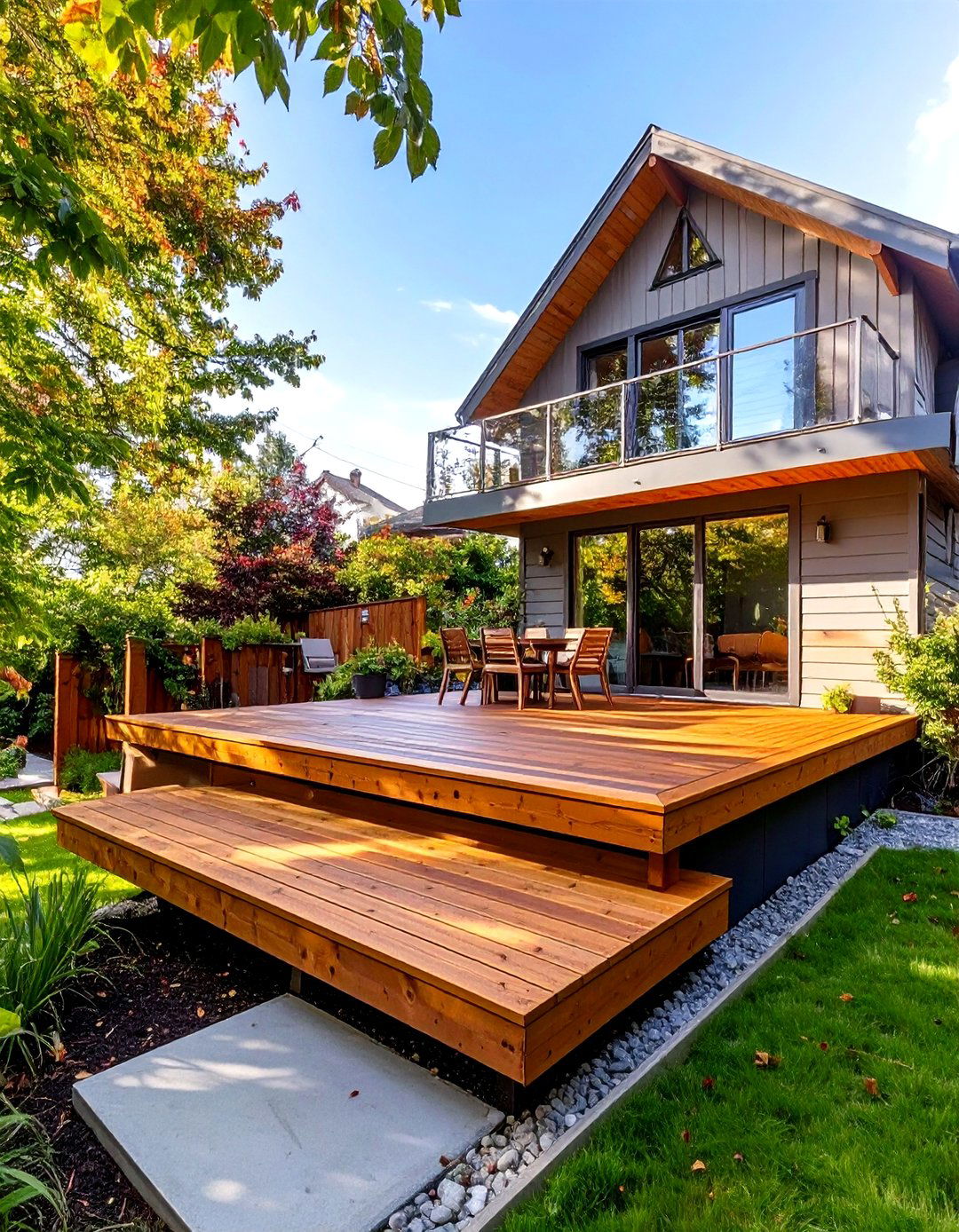 The Tiered Small Space Floating Deck - 30 low budget floating deck ideas