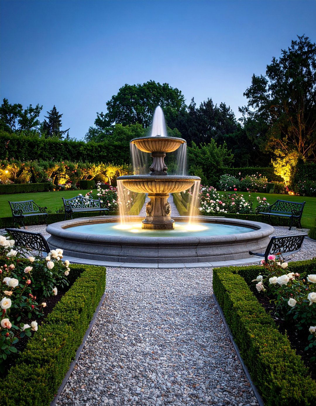 The Tiered Stone Garden Fountain - 30 backyard garden fountain ideas