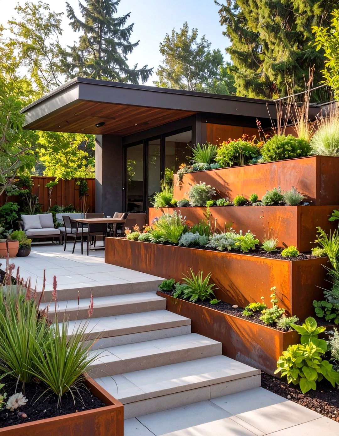 The Tiered Terrace Garden - 30 modern small garden ideas