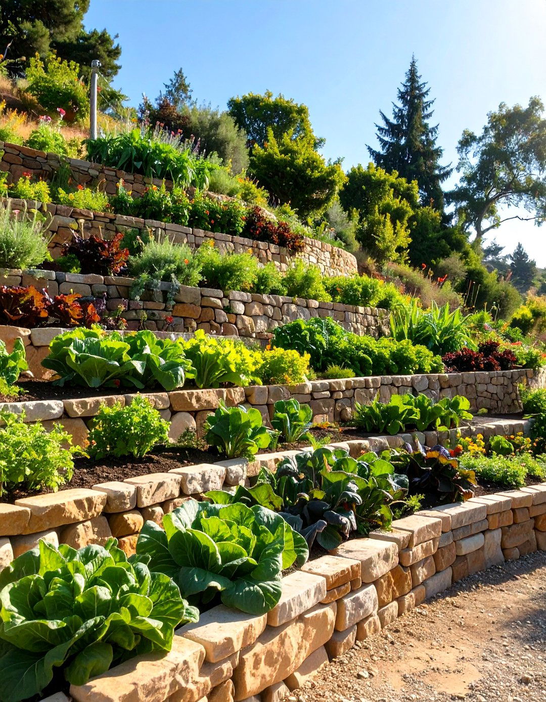The Tiered Terrace Vegetable Garden - 30 backyard vegetable garden ideas