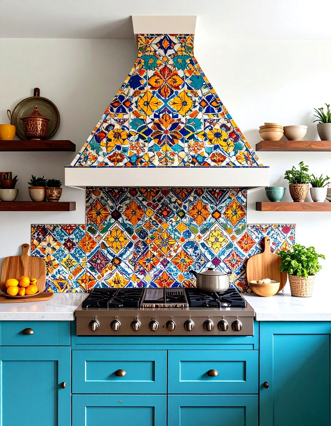 The Tiled Kitchen Hood Feature - 30 kitchen range hood ideas