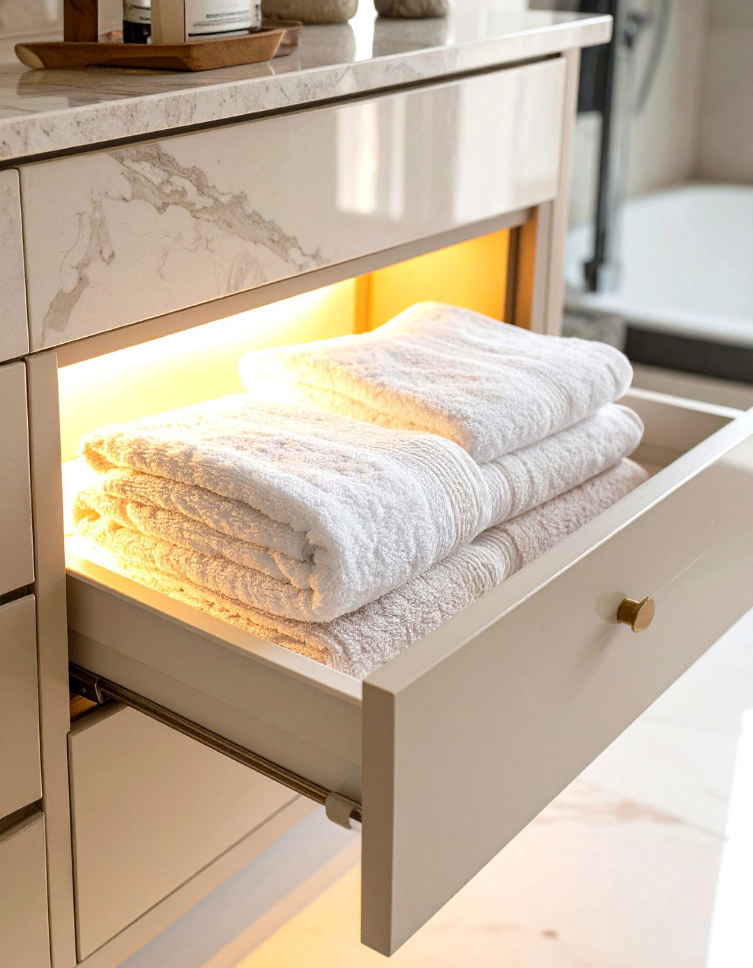 The Towel Warmer Drawer - 30 bathroom towel ideas