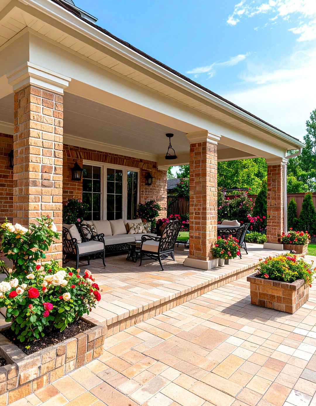 The Traditional Brick Patio Extension - 30 backyard covered patio ideas