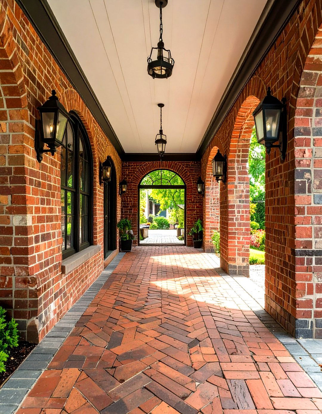 The Traditional Brick Walkway - 30 enclosed breezeway ideas from garage to house