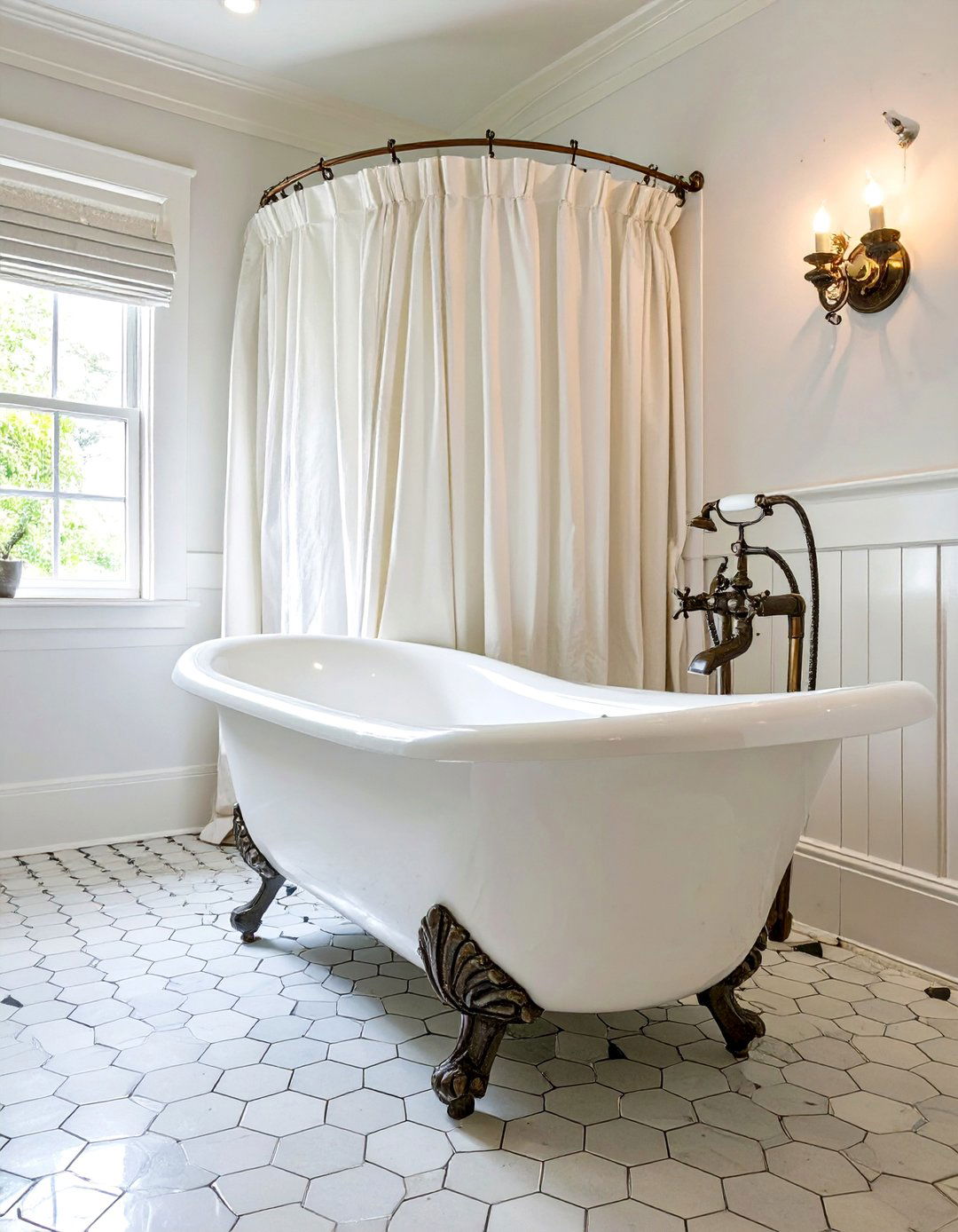 The Traditional Clawfoot Tub with Shower - 30 bathtub shower combo ideas