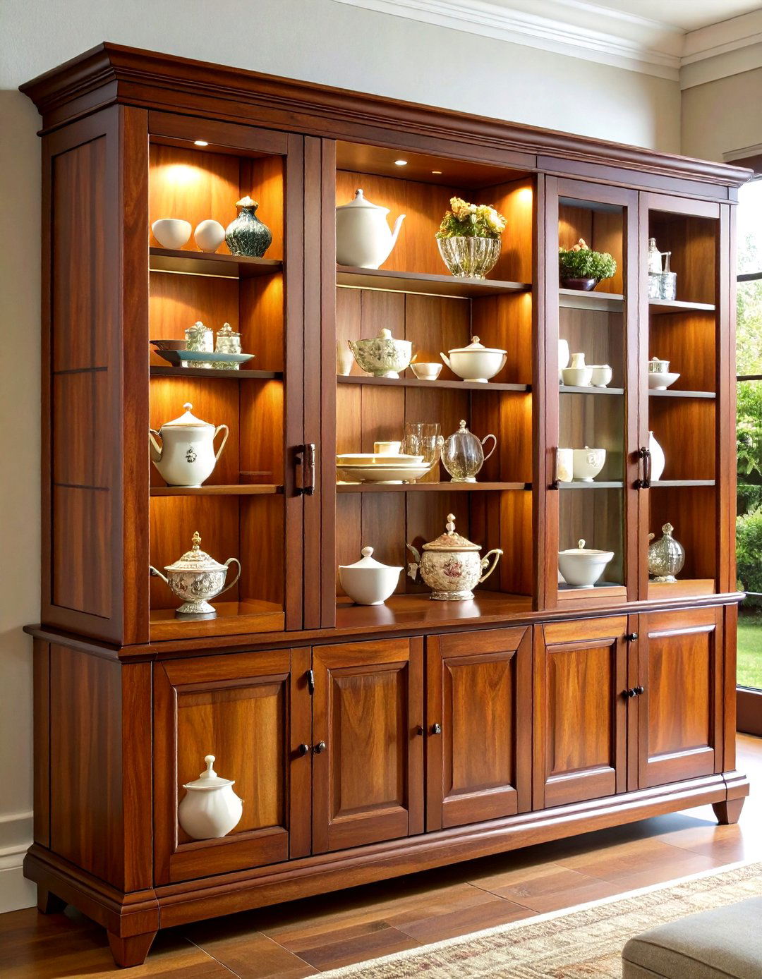 The Traditional Glass Front Display Cabinet - 30 living room storage ideas