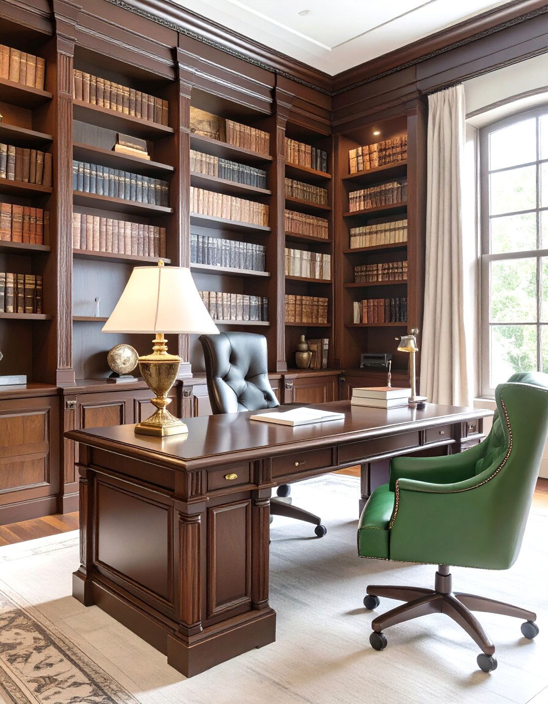 The Traditional Library Office - 30 best decor ideas for home office