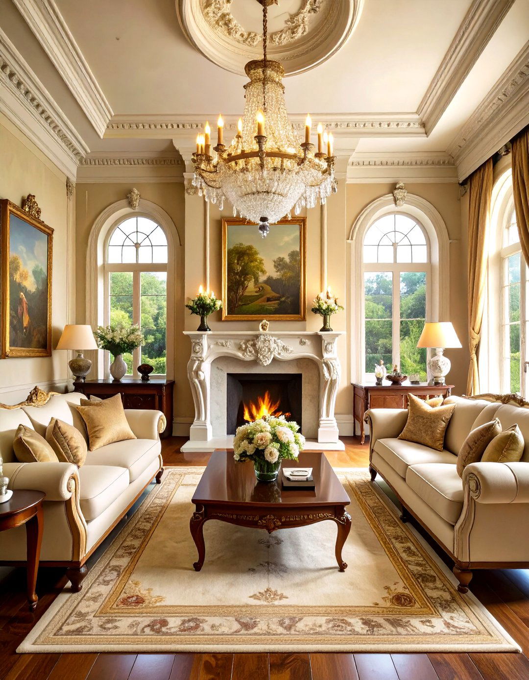 The Traditional Living Room With Ornate Mantel - 30 living room with fireplace ideas