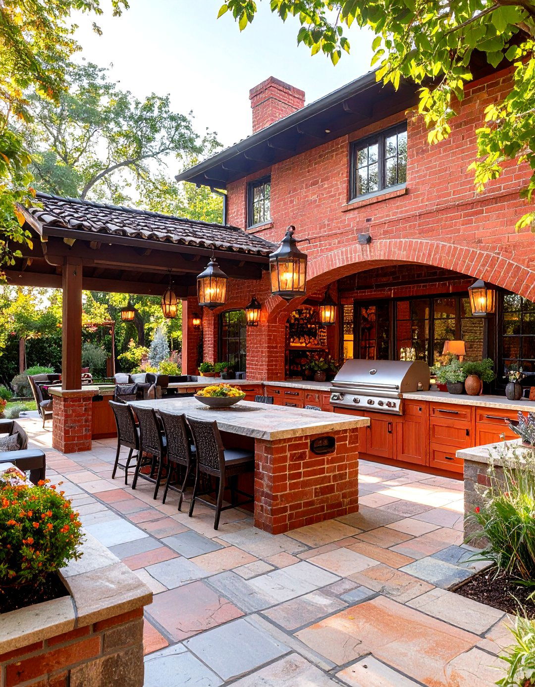 The Traditional Red Brick Outdoor Kitchen - 30 diy outdoor kitchen ideas