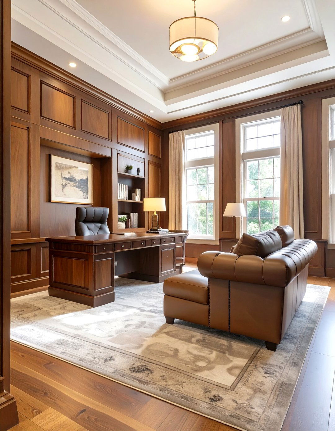 The Traditional Study with Sleeper Sofa - 30 home office guest room ideas