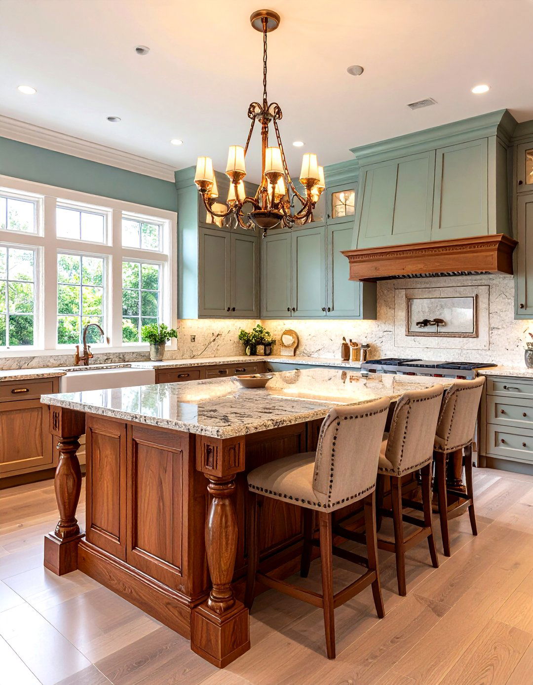 The Traditional Walnut Kitchen Island - 30 kitchen island decorating ideas