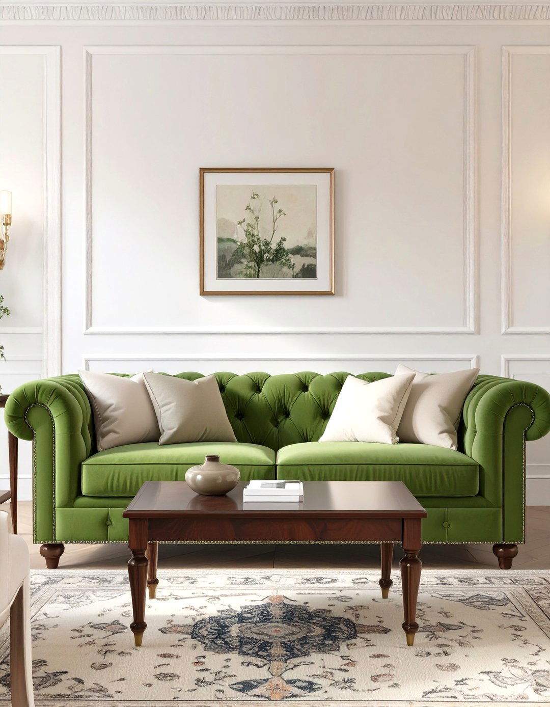 The Traditional and Timeless Living Room - 30 olive green sofa living room ideas