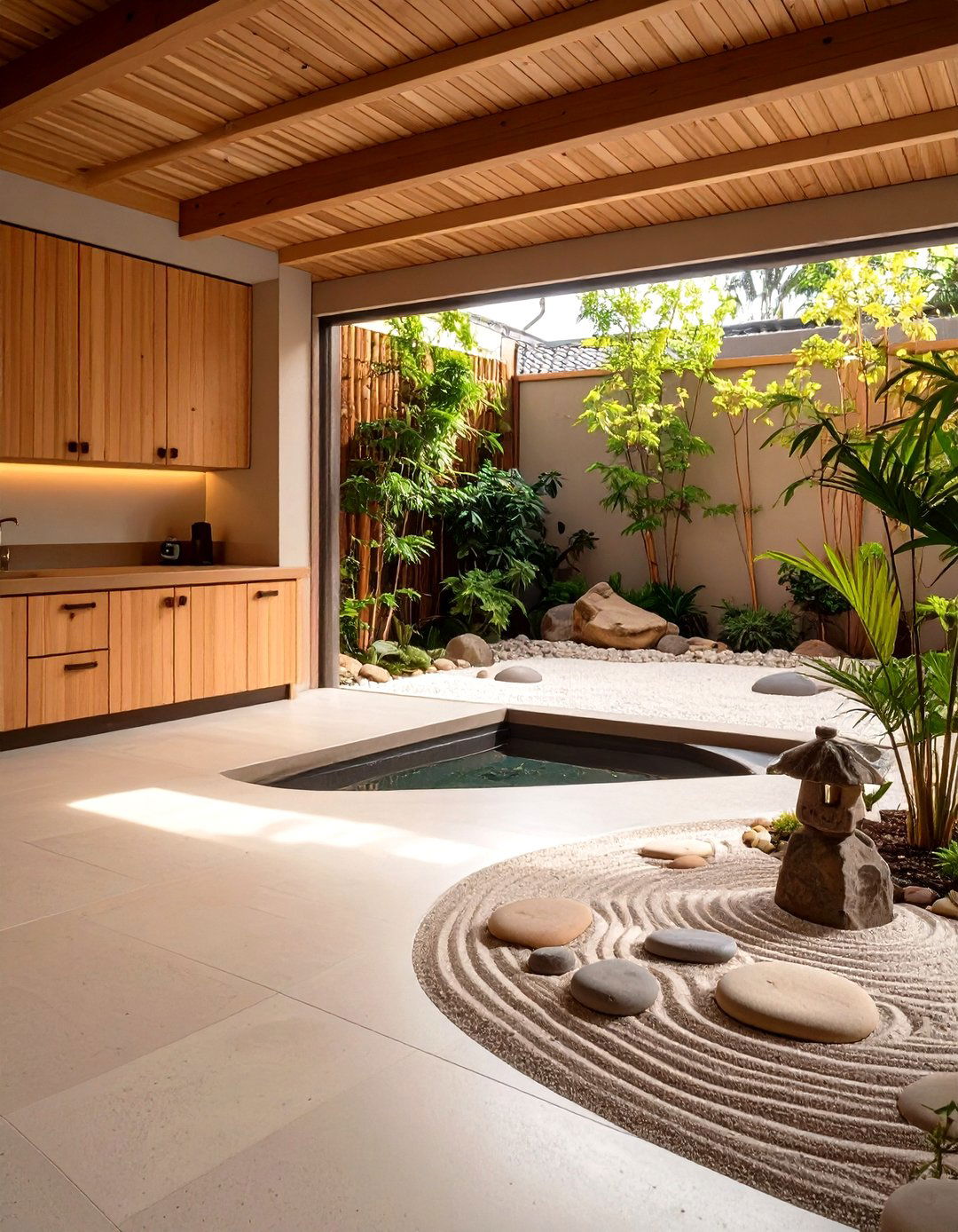 The Tranquil Zen Garden Garage - 30 garage decor ideas