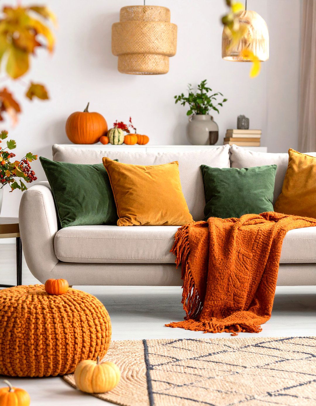 The Transitional Autumn Living Room - 30 living room fall decor ideas