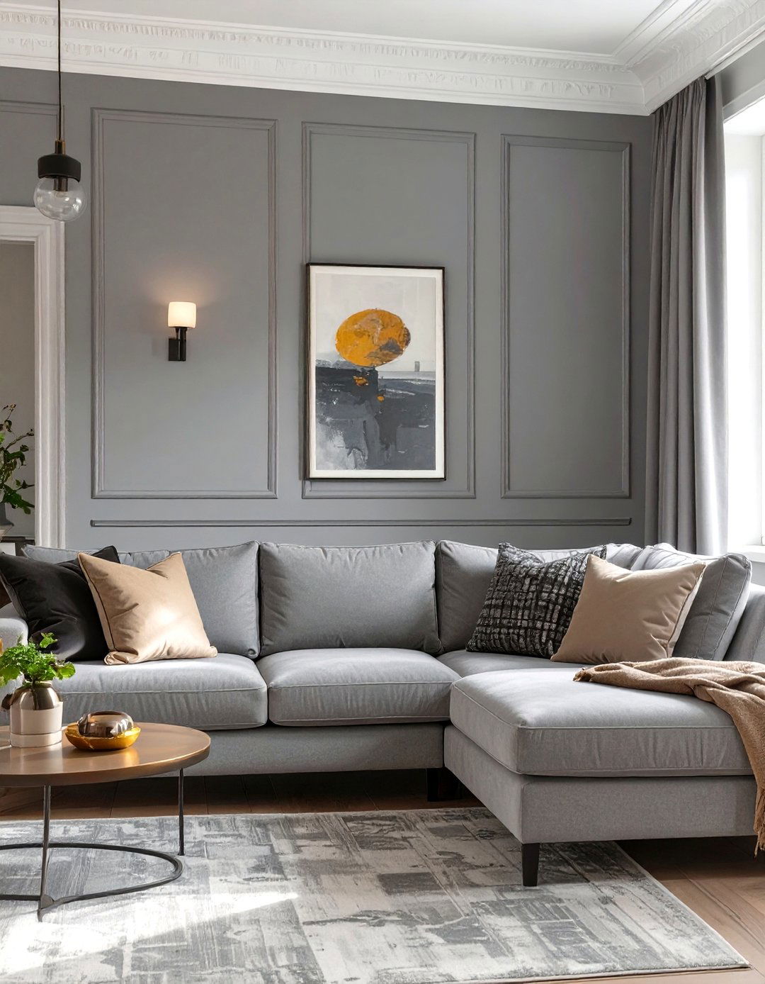 The Transitional Grey Living Room - 30 cosy grey living room ideas