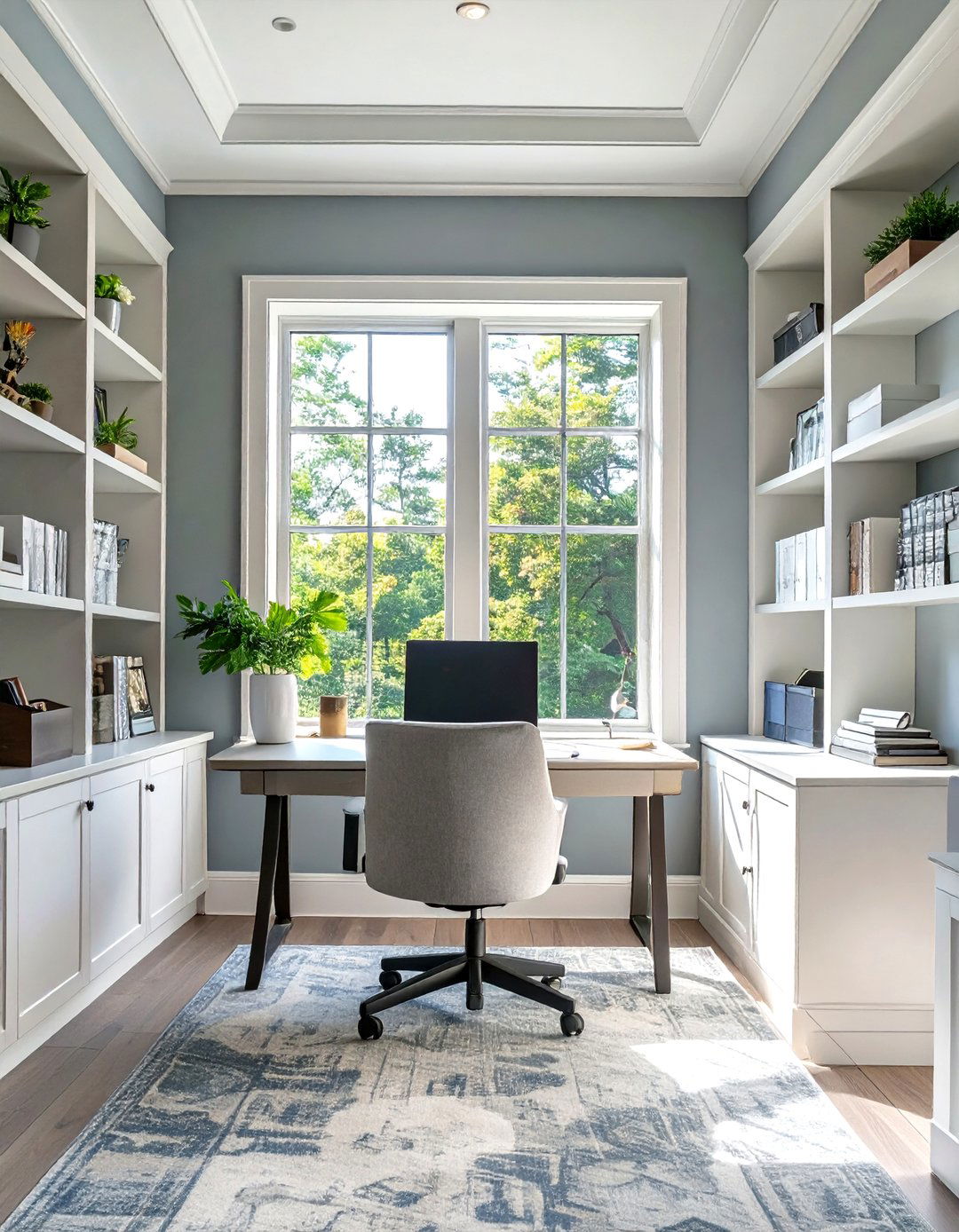 The Transitional Home Office - 30 interior design with natural light ideas