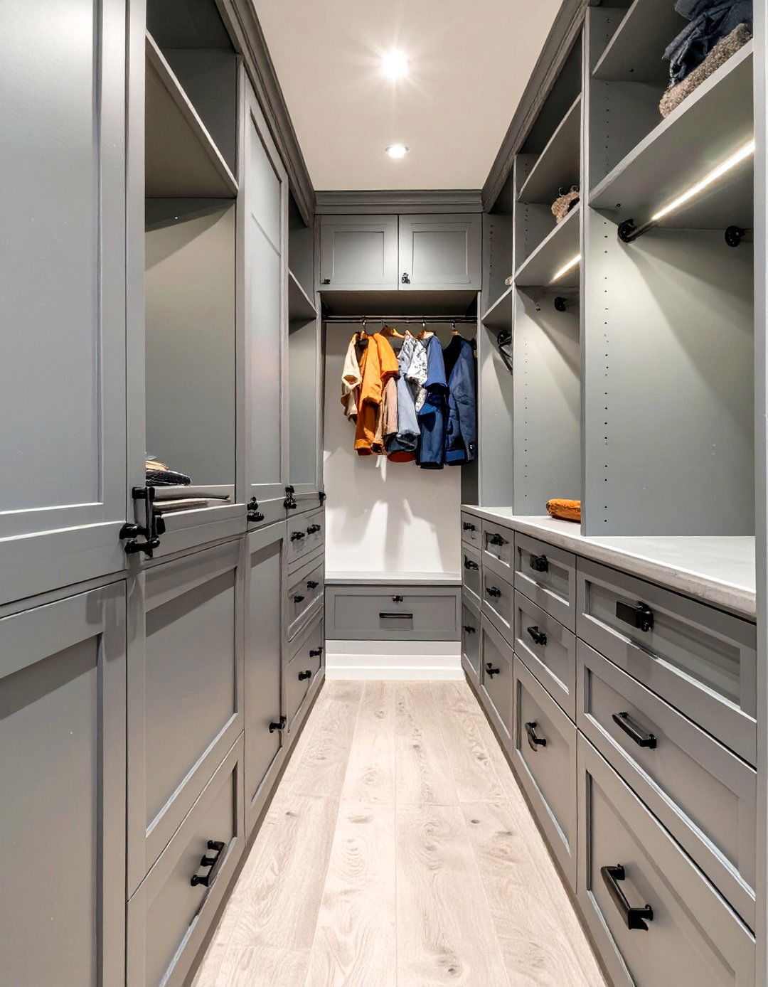 The Transitional Style Closet - 30 narrow walk in closet ideas