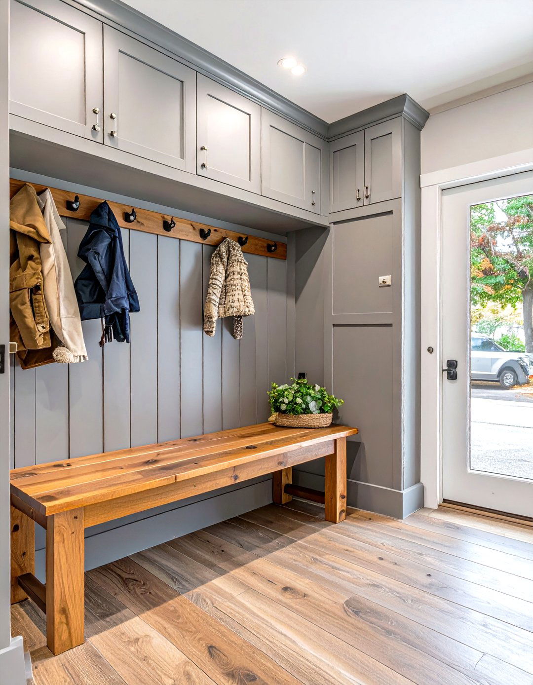 The Transitional Style Garage Mudroom - 30 garage mudroom ideas