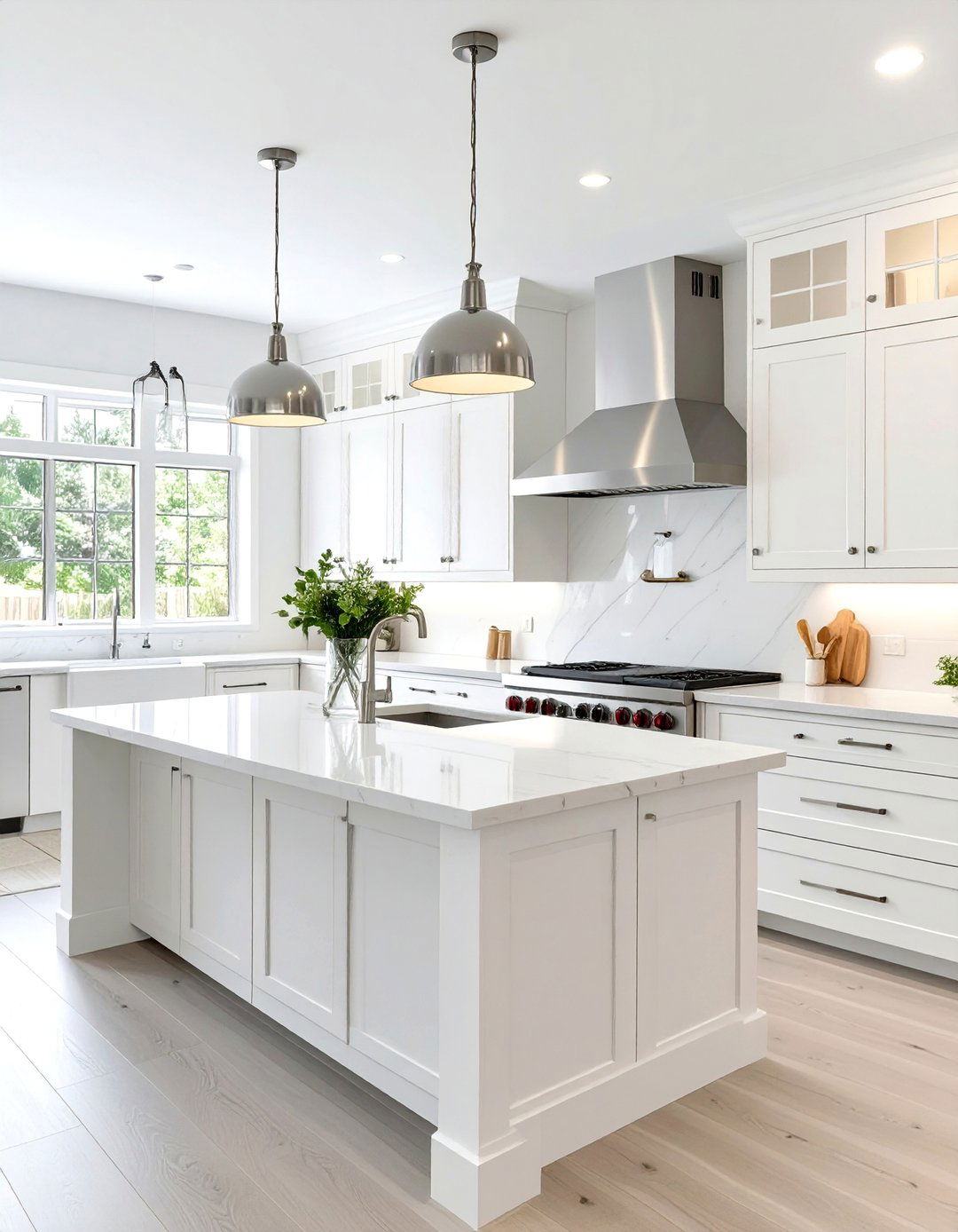 The Transitional White Kitchen - 30 all white kitchen ideas