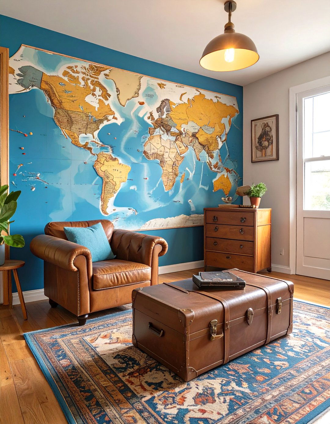 The Travel Enthusiasts Map Room - 30 low budget small man cave ideas