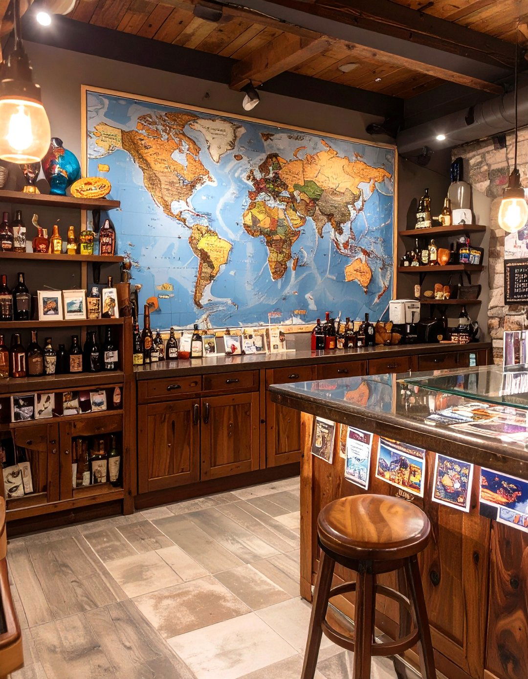 The Travel Inspired Basement Bar