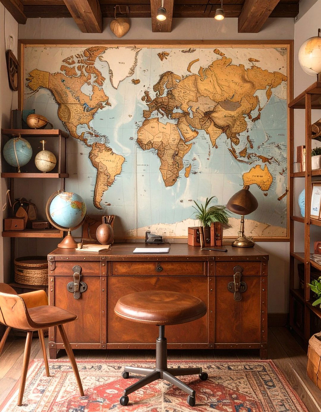 The Travel Inspired Explorers Den - 30 office set up ideas
