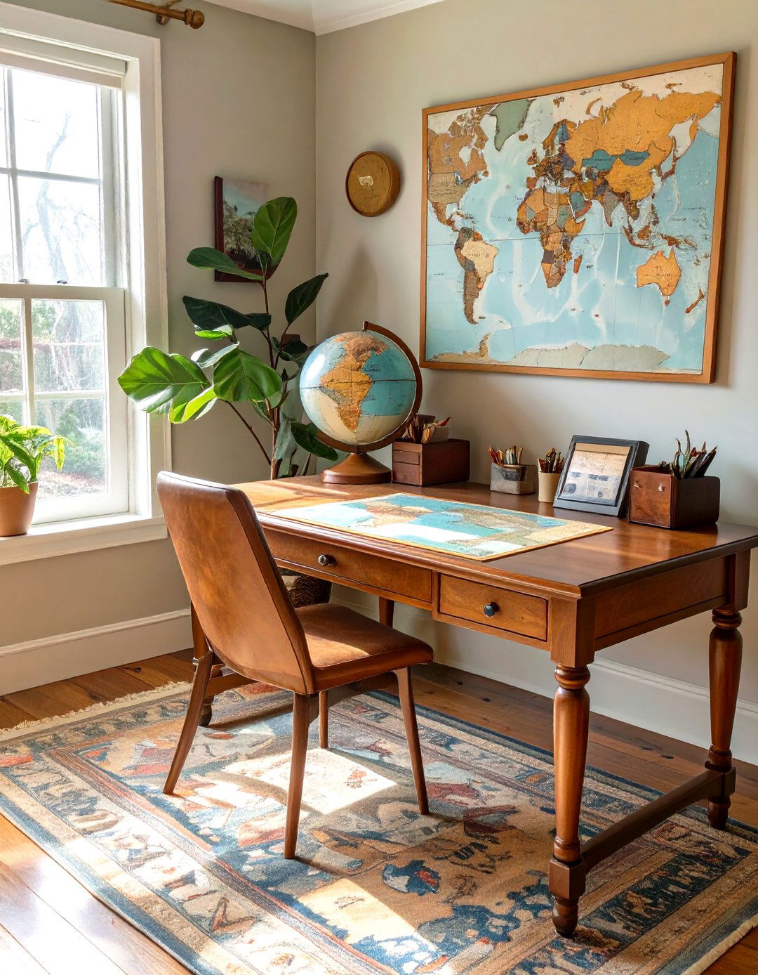 The Travel Inspired Explorers Desk - 30 office desk ideas