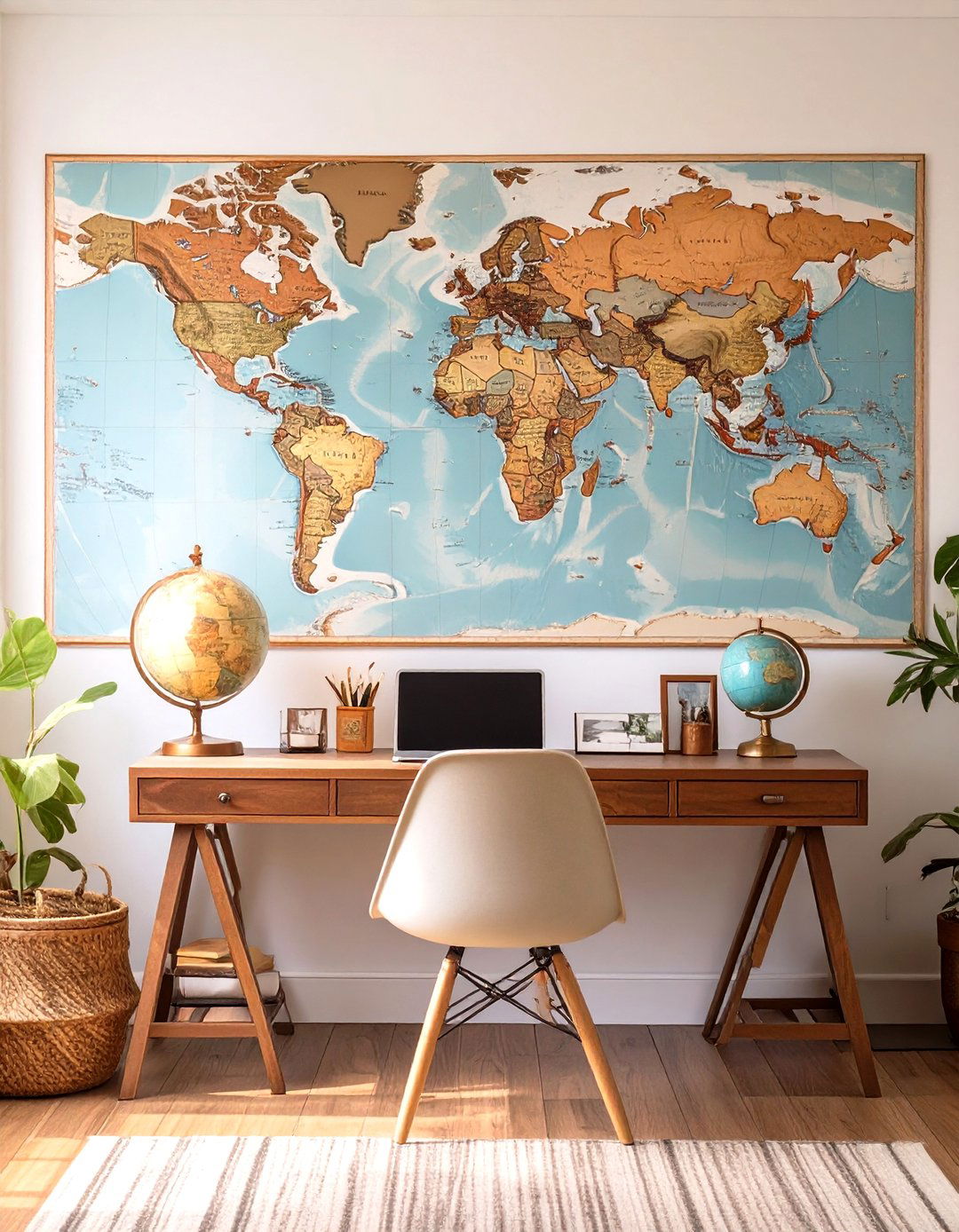 The Travel Inspired Explorers Office - 30 creative small office interior design ideas
