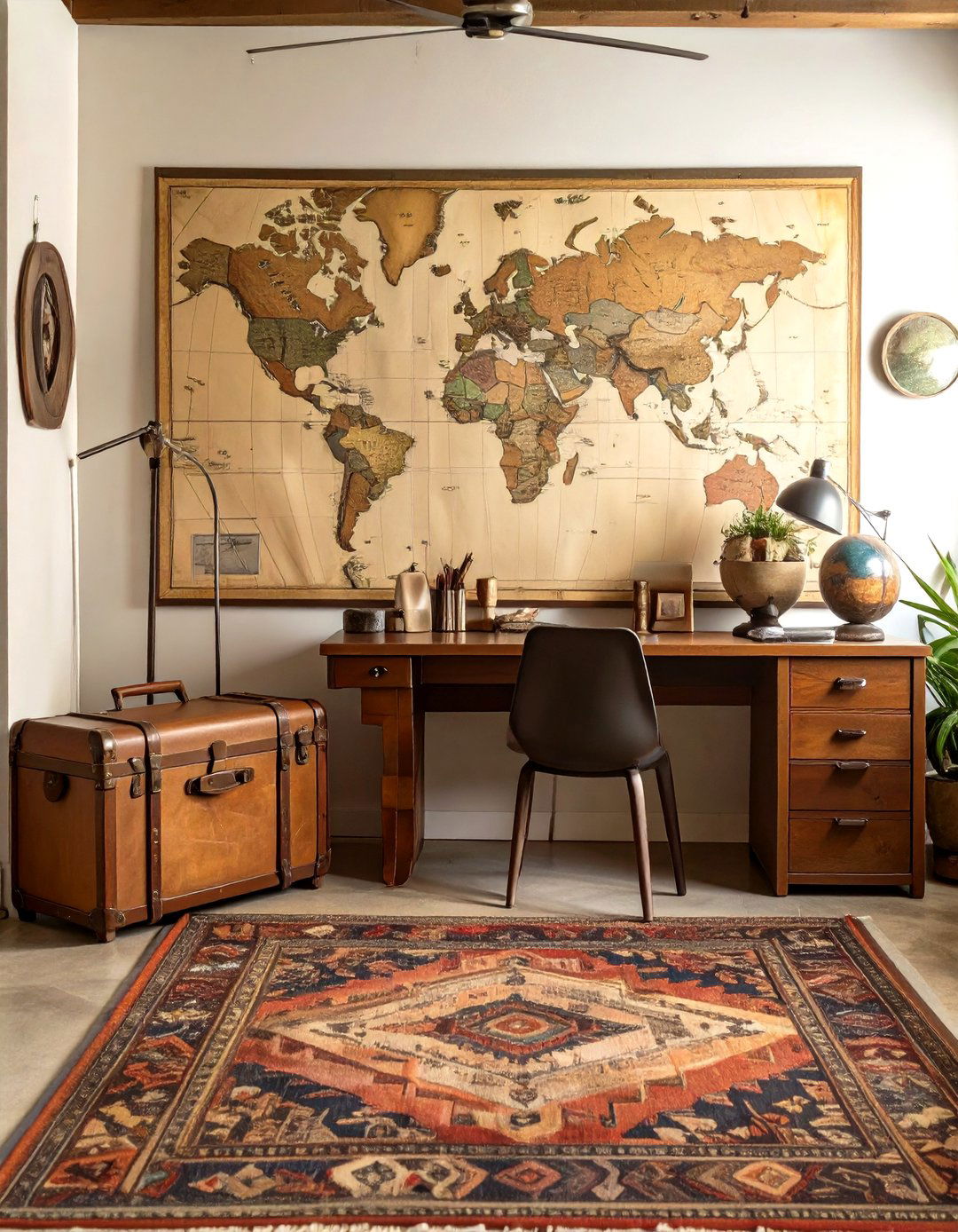 The Travel Inspired Global Office Room - 30 office room decor ideas
