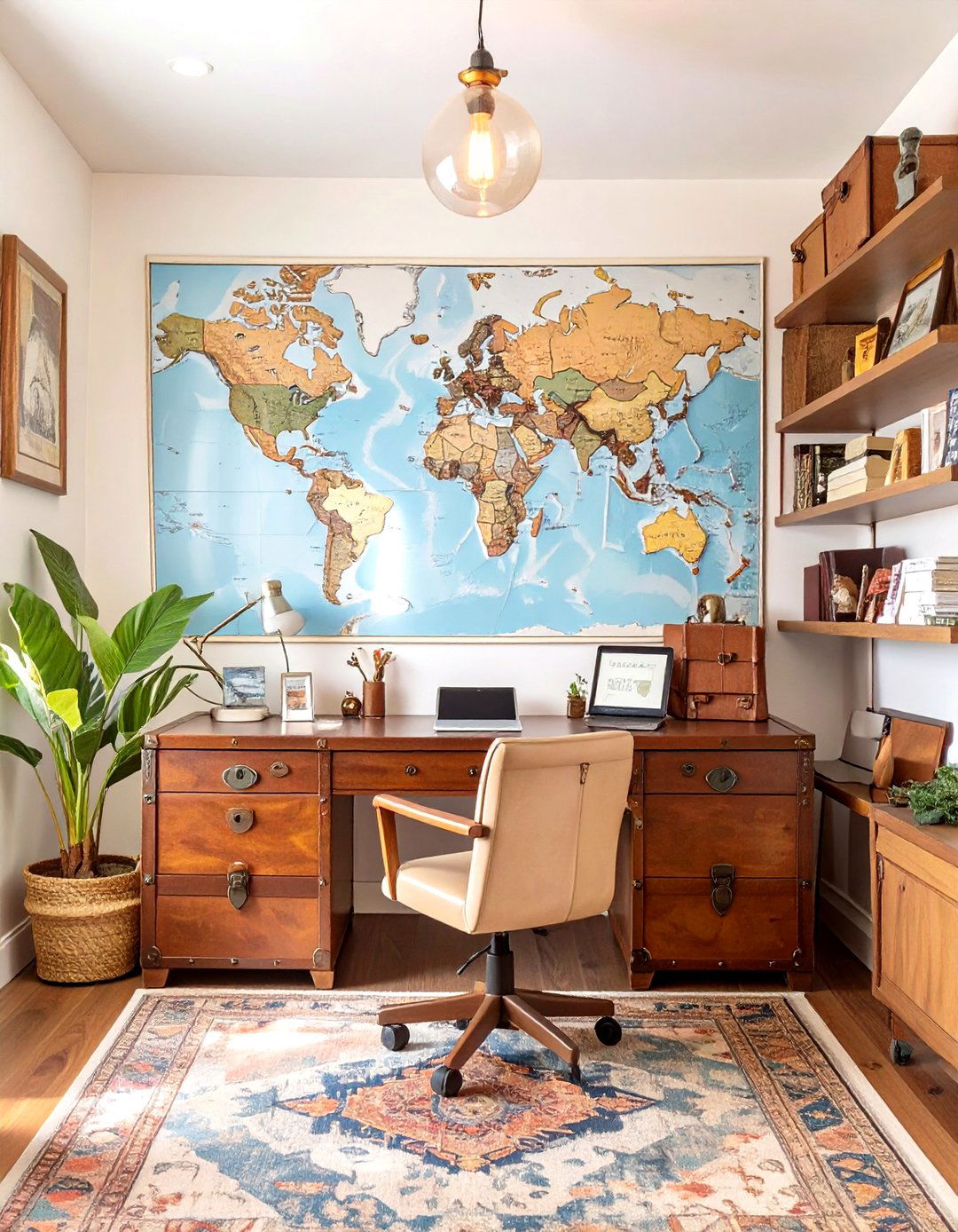 The Travel Inspired Small Office - 30 low budget small office interior design ideas