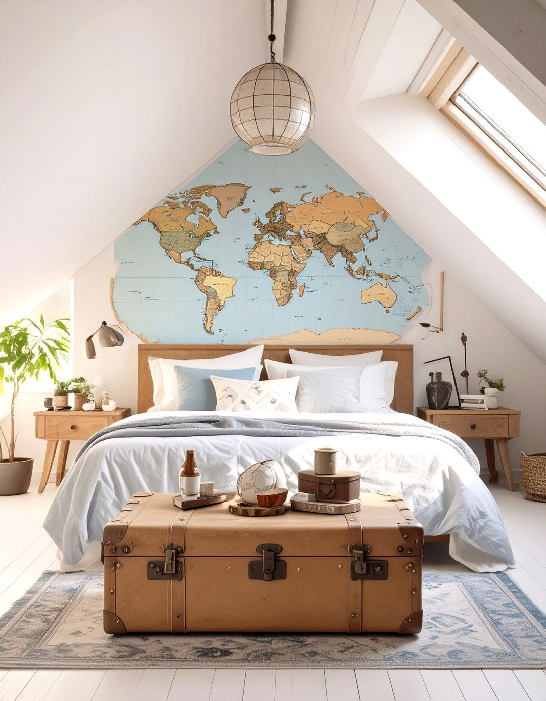 The Travel Themed Explorers Bedroom - 30 low sloped ceiling bedroom ideas