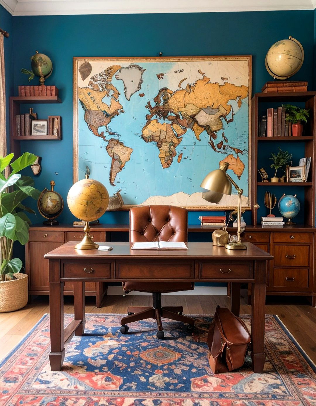 The Travel Themed Explorers Den - 30 best decor ideas for home office