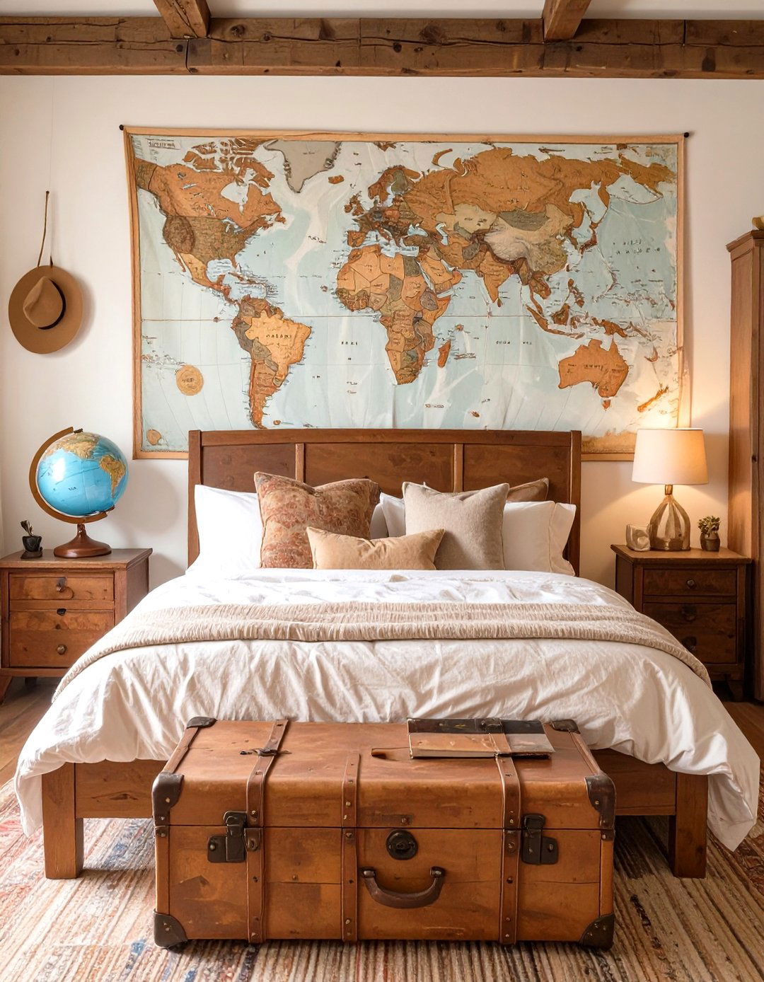 The Travelers Map Bedroom - 30 mens bedroom ideas on a budget