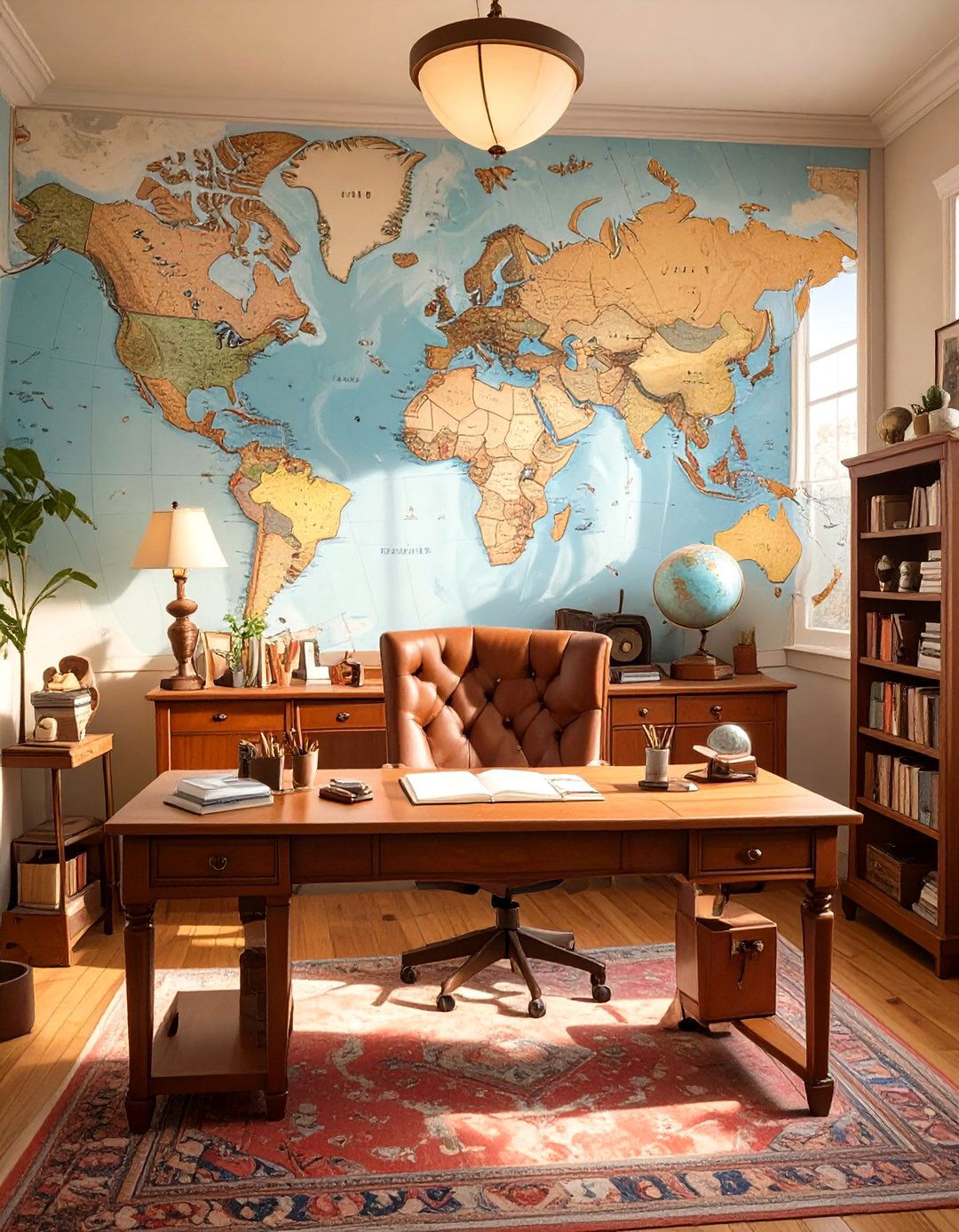 The Travelers Map Room Home Office - 30 masculine home office ideas