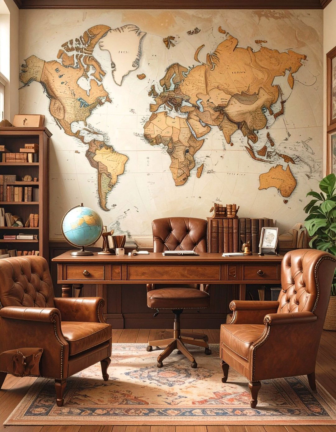 The Travelers Vintage Map Wall - 30 ideas for wall decor