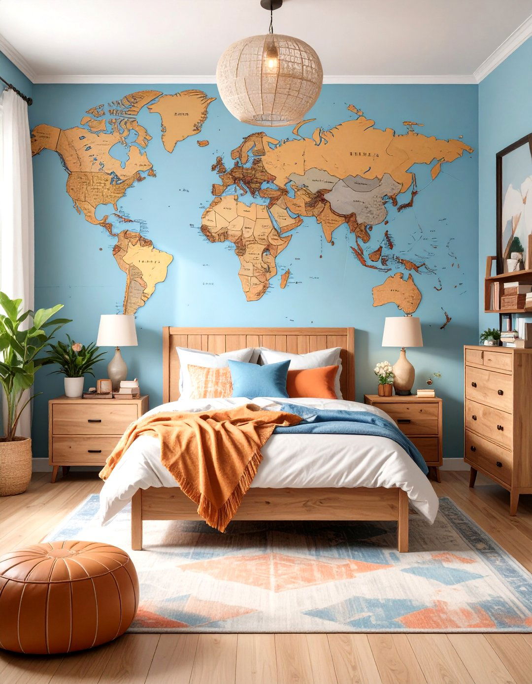 The Travelers World Map Bedroom - 30 13 year old boy bedroom ideas