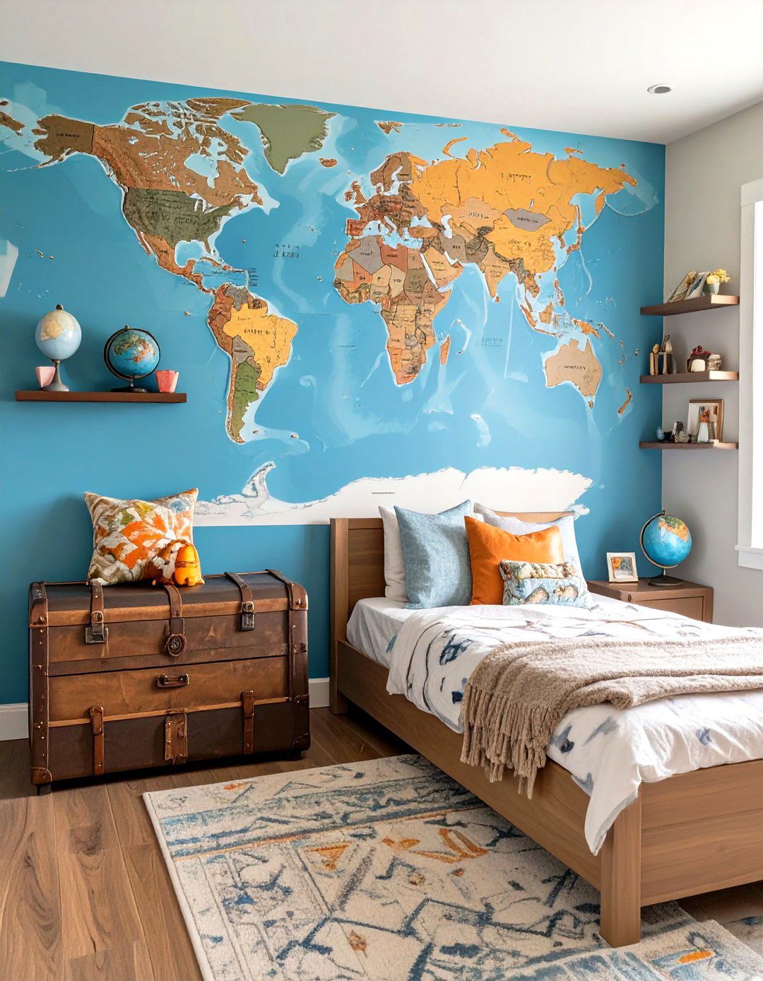 The Travelers World Map Bedroom - 30 boy bedroom ideas
