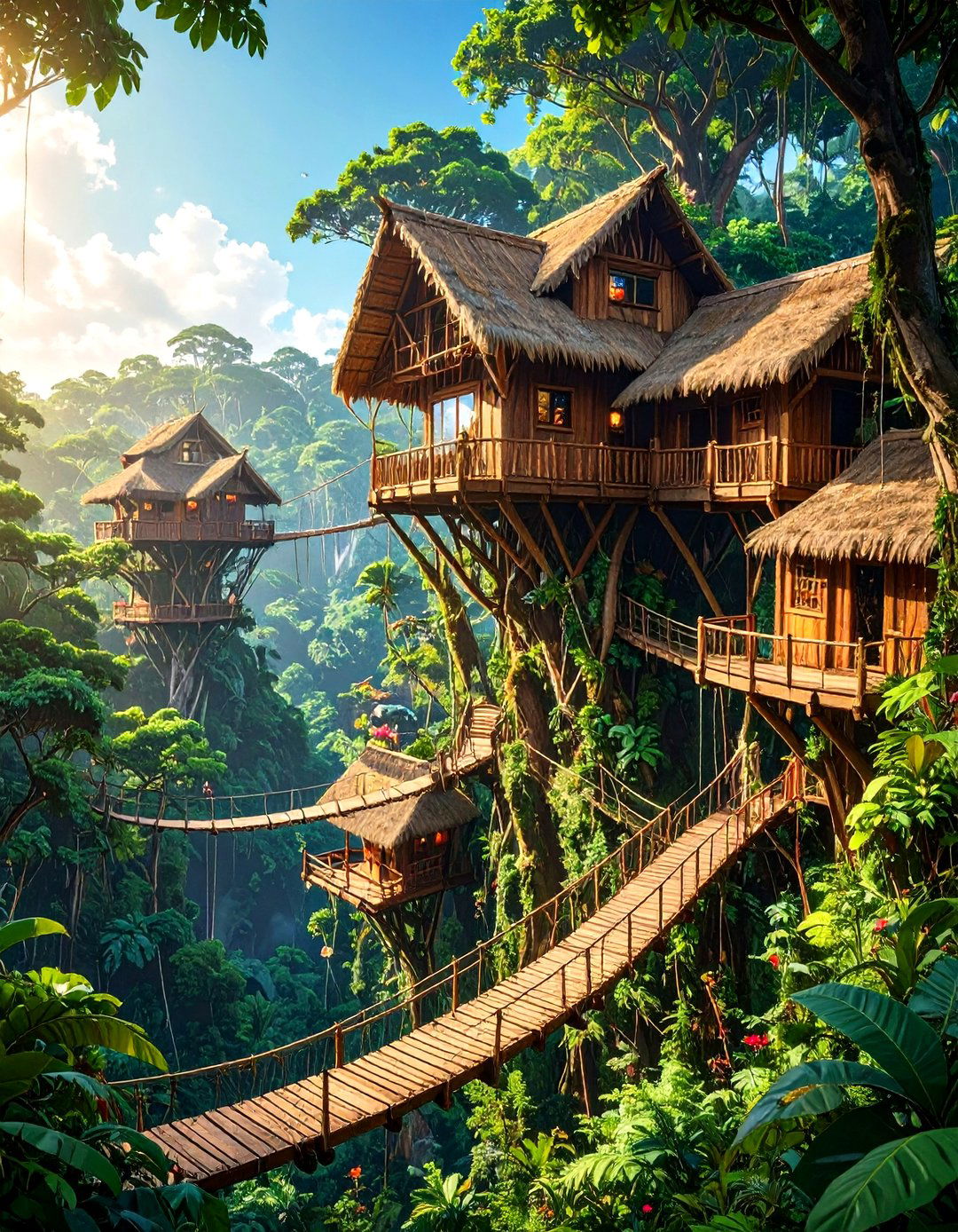 The Treehouse Canopy Village - 30 minecraft house design ideas