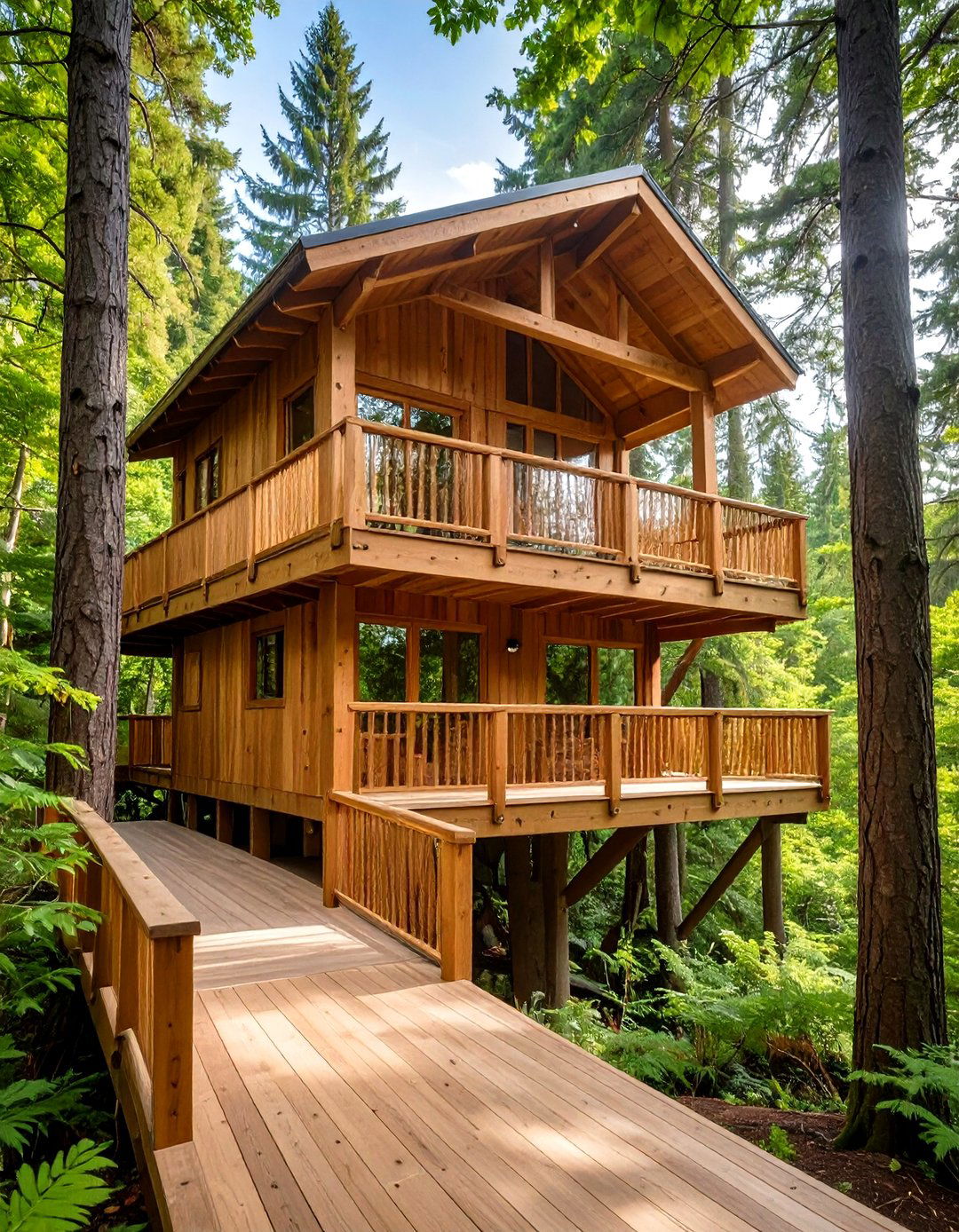 The Treehouse Inspired Elevated Deck - 30 design a deck ideas
